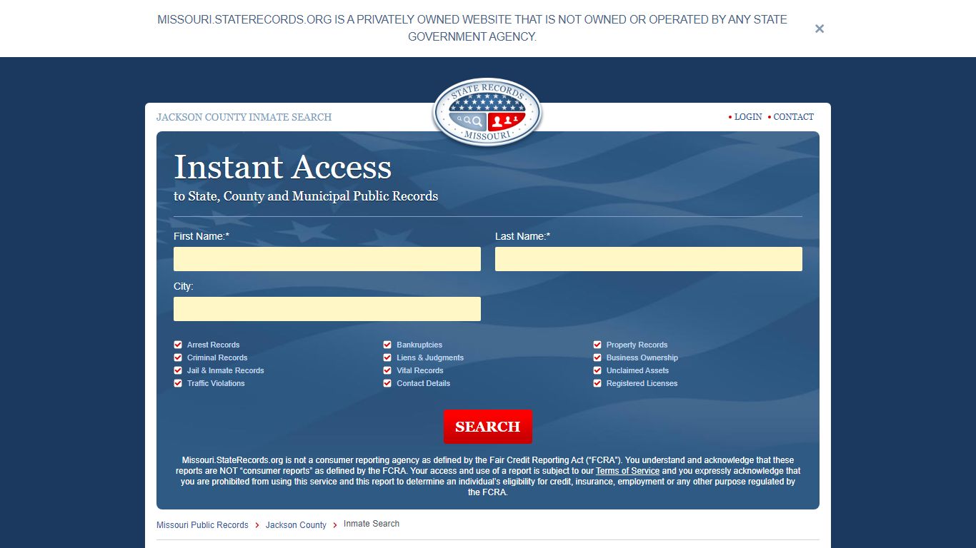 Jackson County, Missouri Inmate Search | StateRecords.org